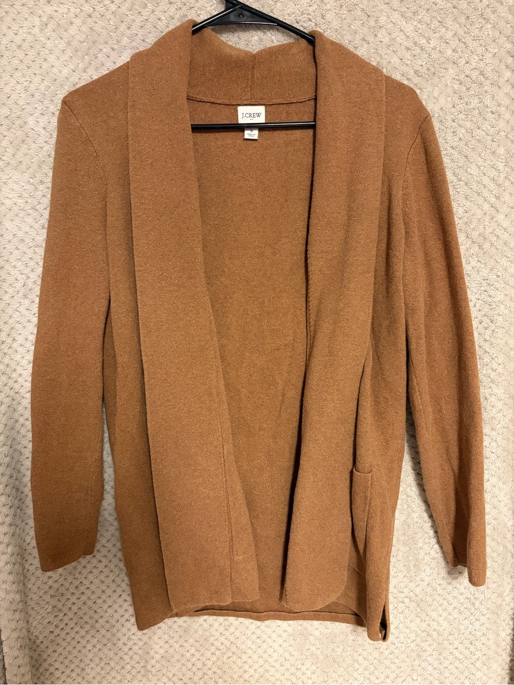 J. Crew Camel Open-Front Shawl Collar blazer